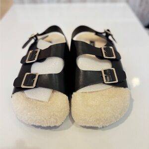 Kids Black and Cream Sandals